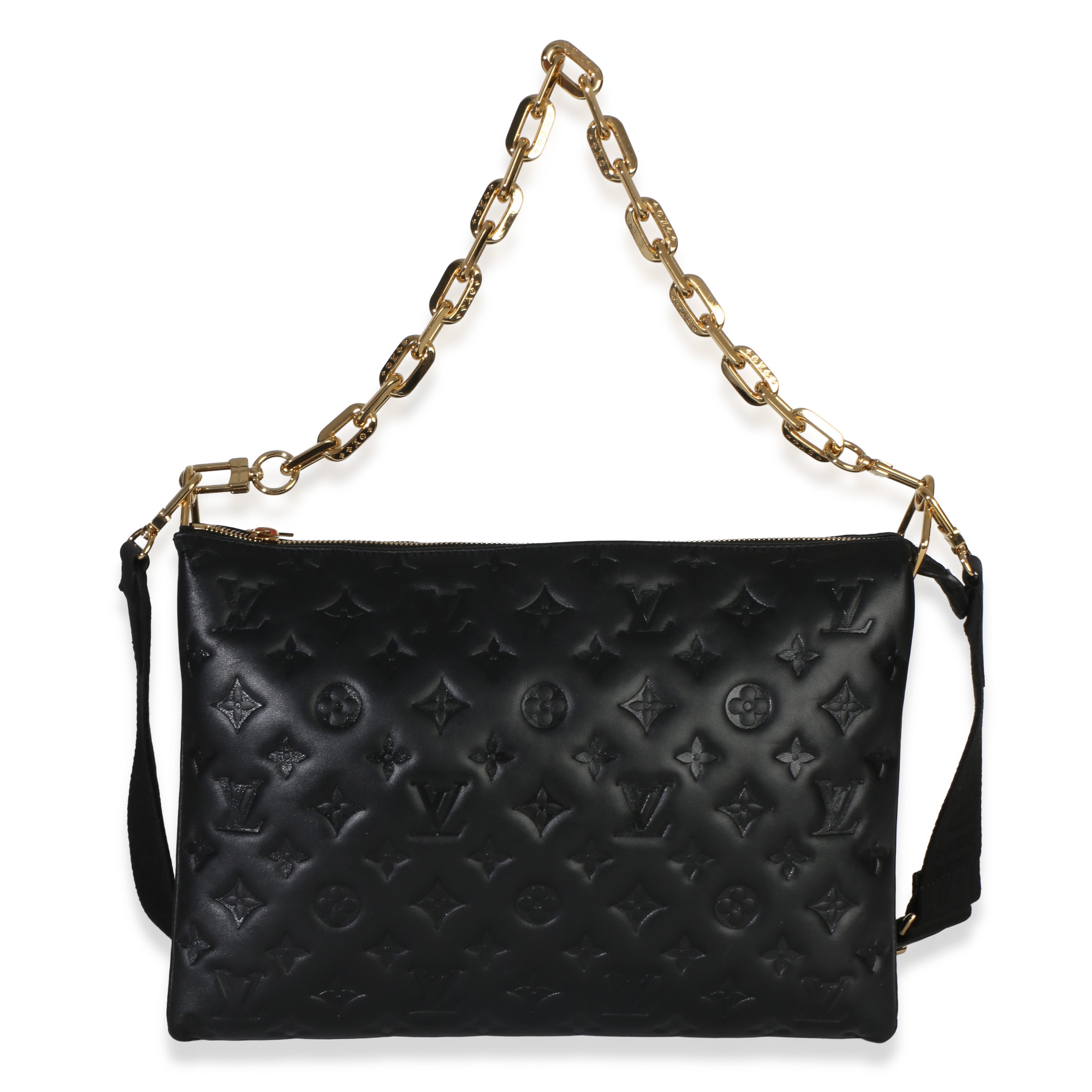 Louis Vuitton Black Monogram Embossed Lambskin Coussin MM Handbag id