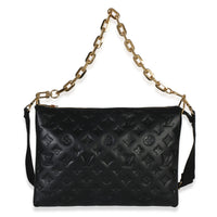 Louis Vuitton Black Monogram Embossed Lambskin Coussin MM Handbag id