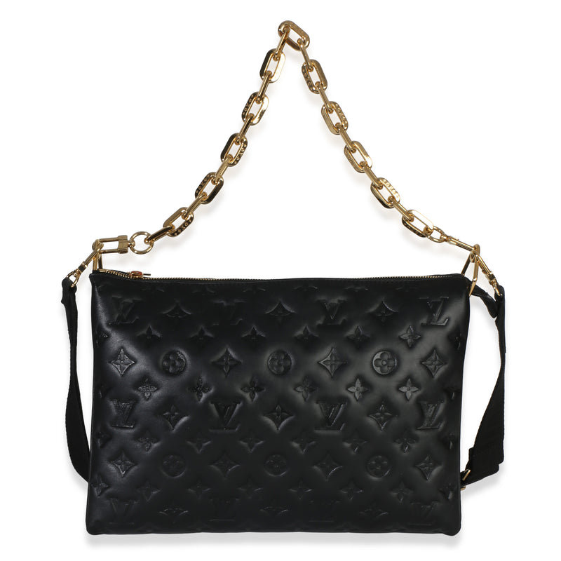 Louis Vuitton Black Monogram Embossed Lambskin Coussin MM Handbag id