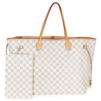Louis Vuitton Rose Ballerine Damier Azur Canvas Neverfull GM Handbag id