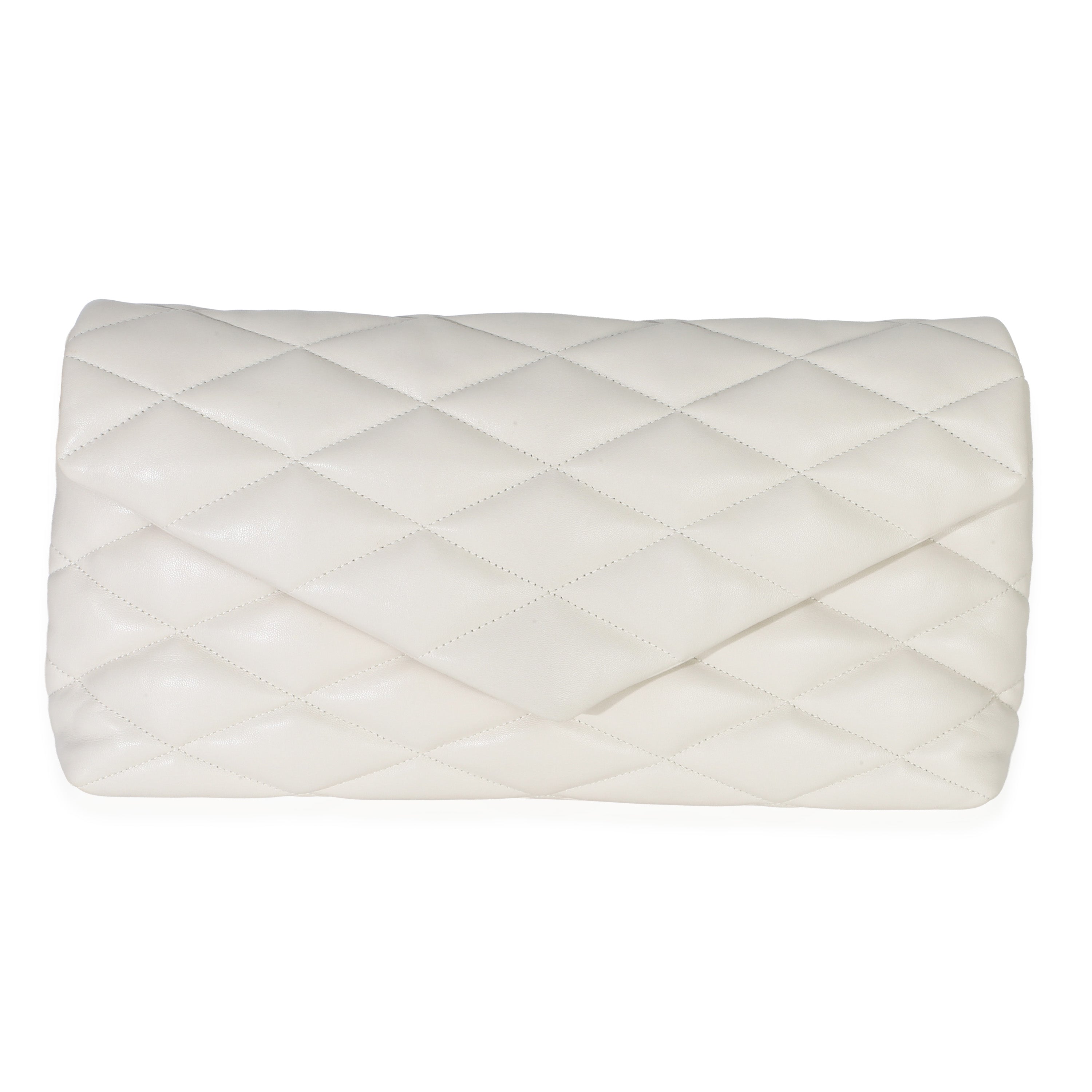 Saint Laurent Crema Soft Quilted Lambskin Sade Puffer Envelope Clutch Handbag id