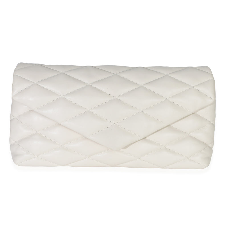 Saint Laurent Crema Soft Quilted Lambskin Sade Puffer Envelope Clutch Handbag id
