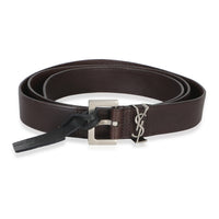 Saint Laurent Men's Brown Lambskin Cassandre Cintura Belt 100 id