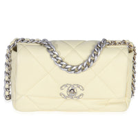 Chanel Light Yellow Quilted Lambskin Medium  19 Flap Bag Handbag id