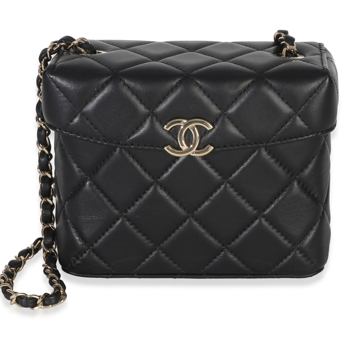 Chanel Black Quilted Lambskin Small Secret Box Bag Handbag id