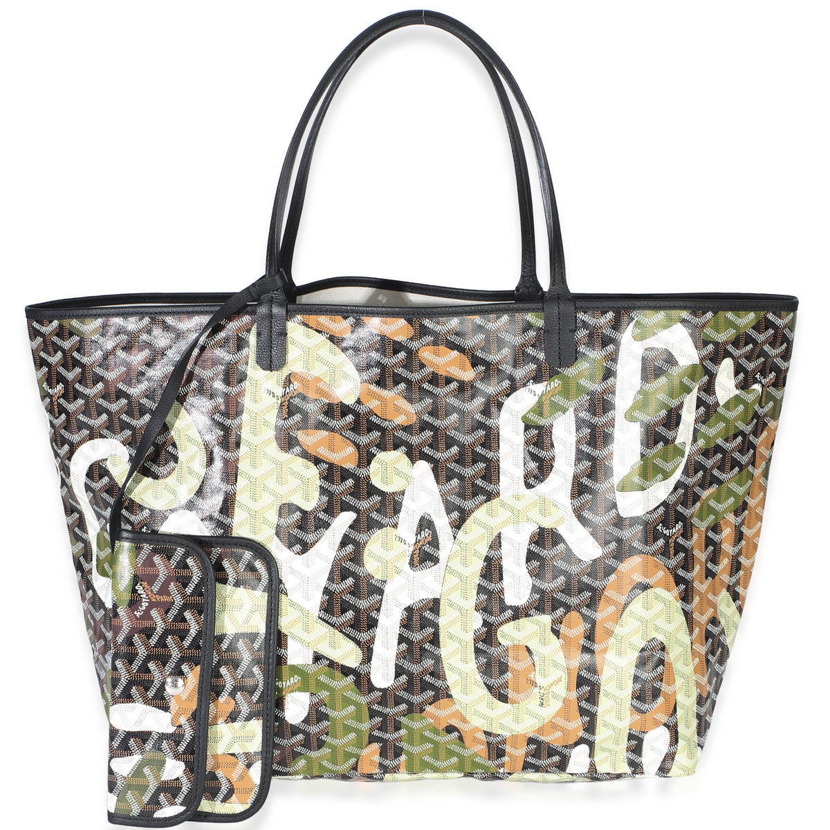 Goyard Black Green ine Canvas Saint Louis Lettres Camouflage GM Handbag id