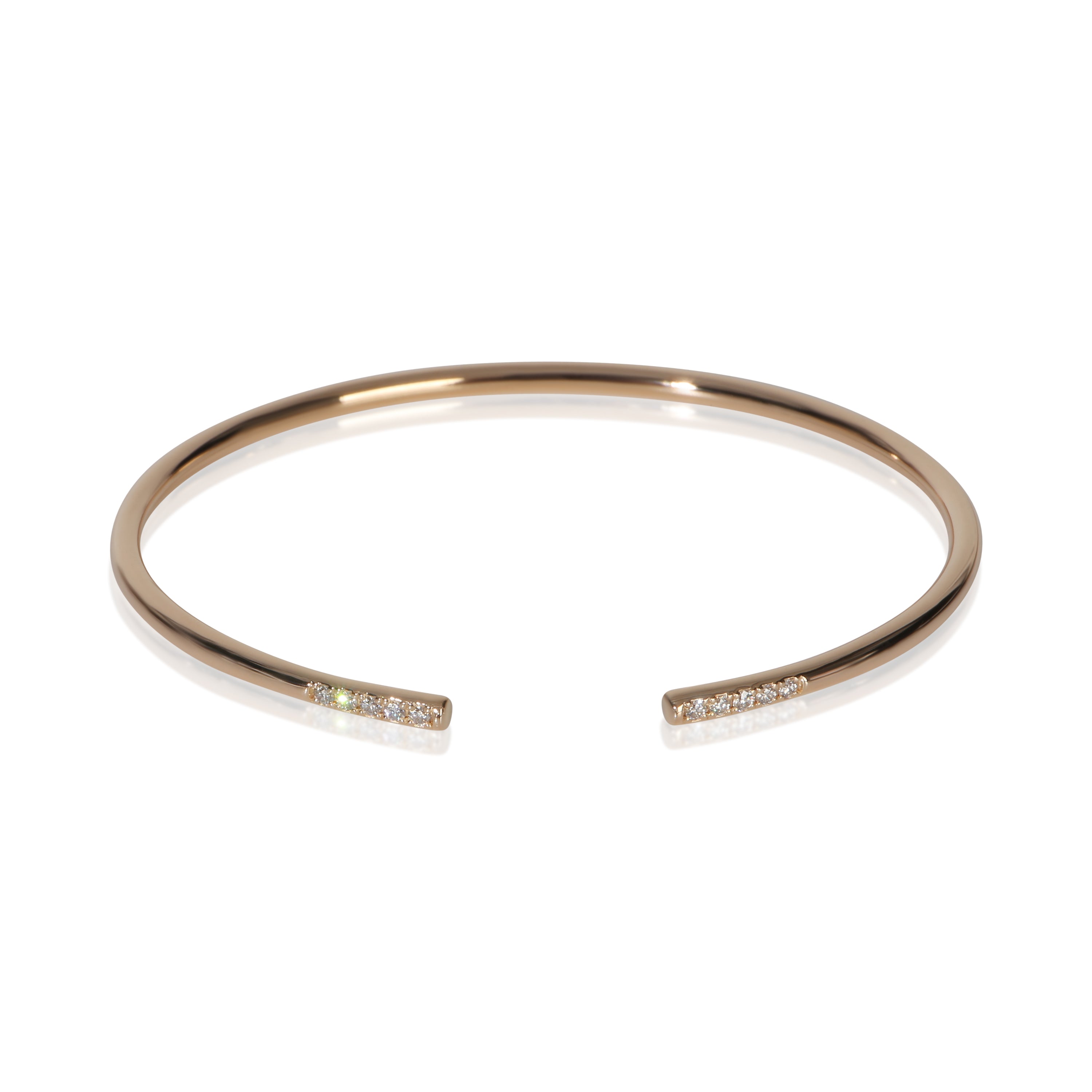 Tiffany & Co. Rose Gold Diamond Metro Cuff Bracelet fv