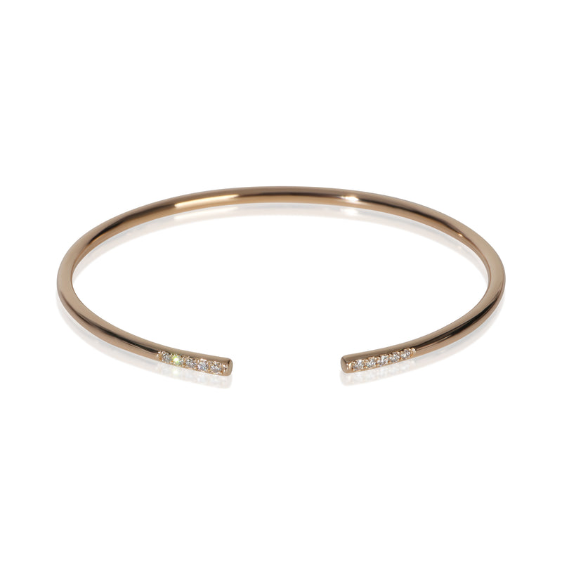 Tiffany & Co. Rose Gold Diamond Metro Cuff Bracelet fv