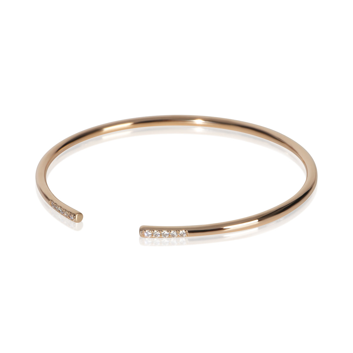 Tiffany & Co. Rose Gold Diamond Metro Cuff Bracelet sv