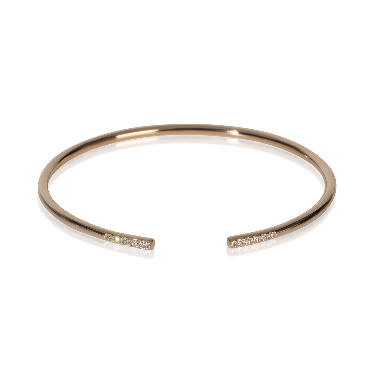 Tiffany & Co. Rose Gold Diamond Metro Cuff Bracelet fv