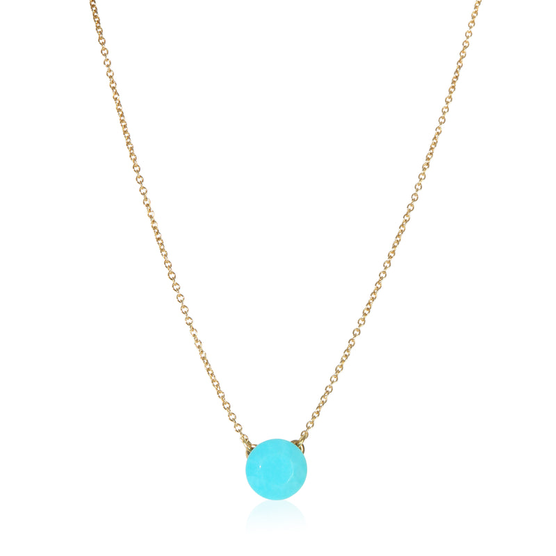 Tiffany & Co. Yellow Gold Turquoise Elsa Peretti Pendant fv