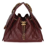 Chanel Burgundy Quilted Caviar Small  25 Hobo Handbag id