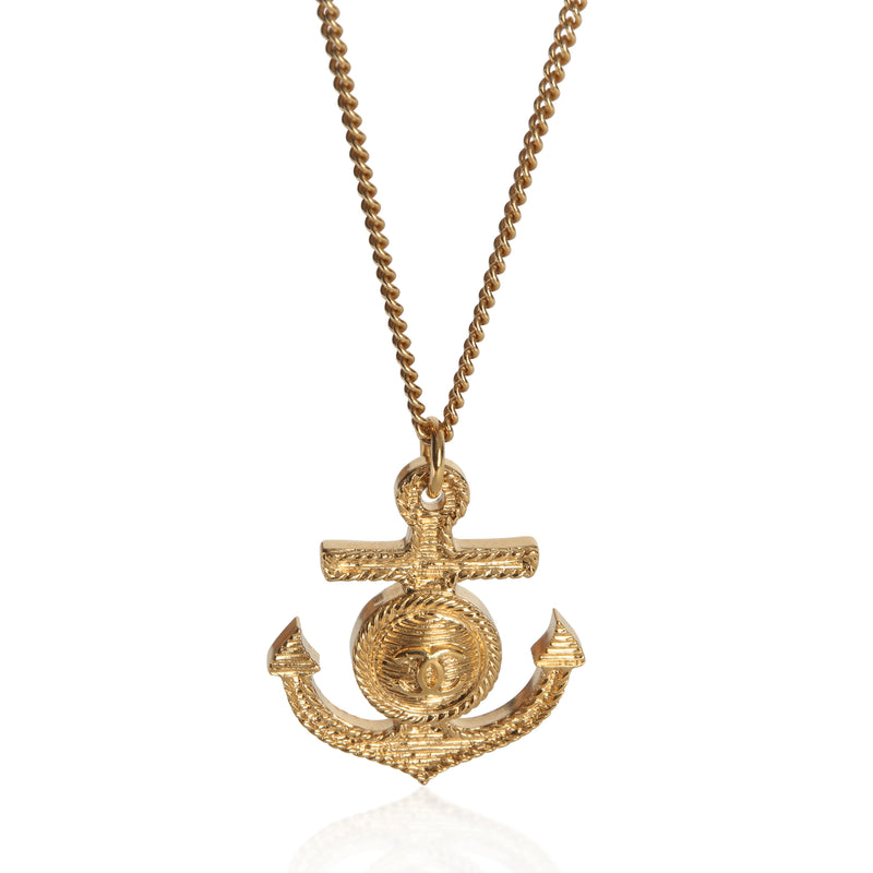 Chanel Gold Plated  2018 Anchor Pendant fv