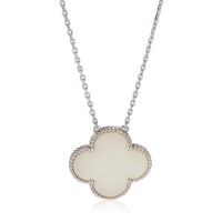 Van Cleef & Arpels White Gold Mother Of Pearl Magic Alhambra Pendant fv