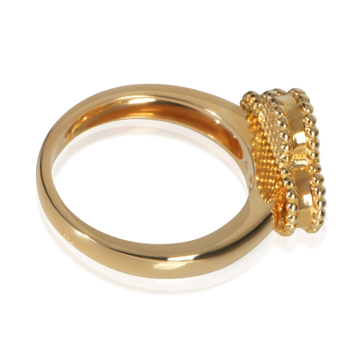 Van Cleef & Arpels Yellow Gold Onyx and Diamond Vintage Alhambra Ring pv