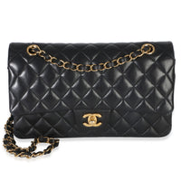 Chanel Black Quilted Lambskin Medium Classic Double Flap Bag Handbag id