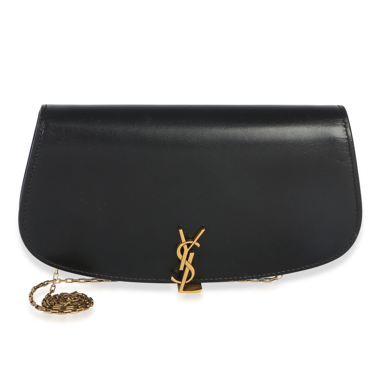 Saint Laurent Black Box Calfskin Voltaire Wallet On Chain Handbag id