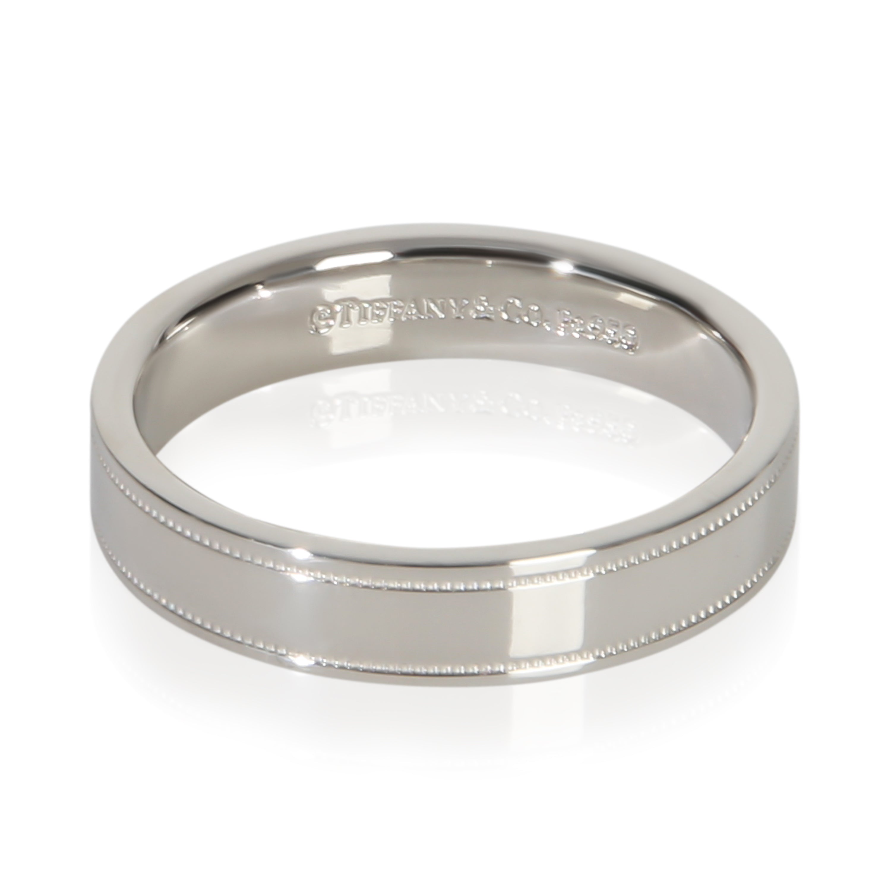 Tiffany & Co. Platinum  4mm Milgrain Band fv