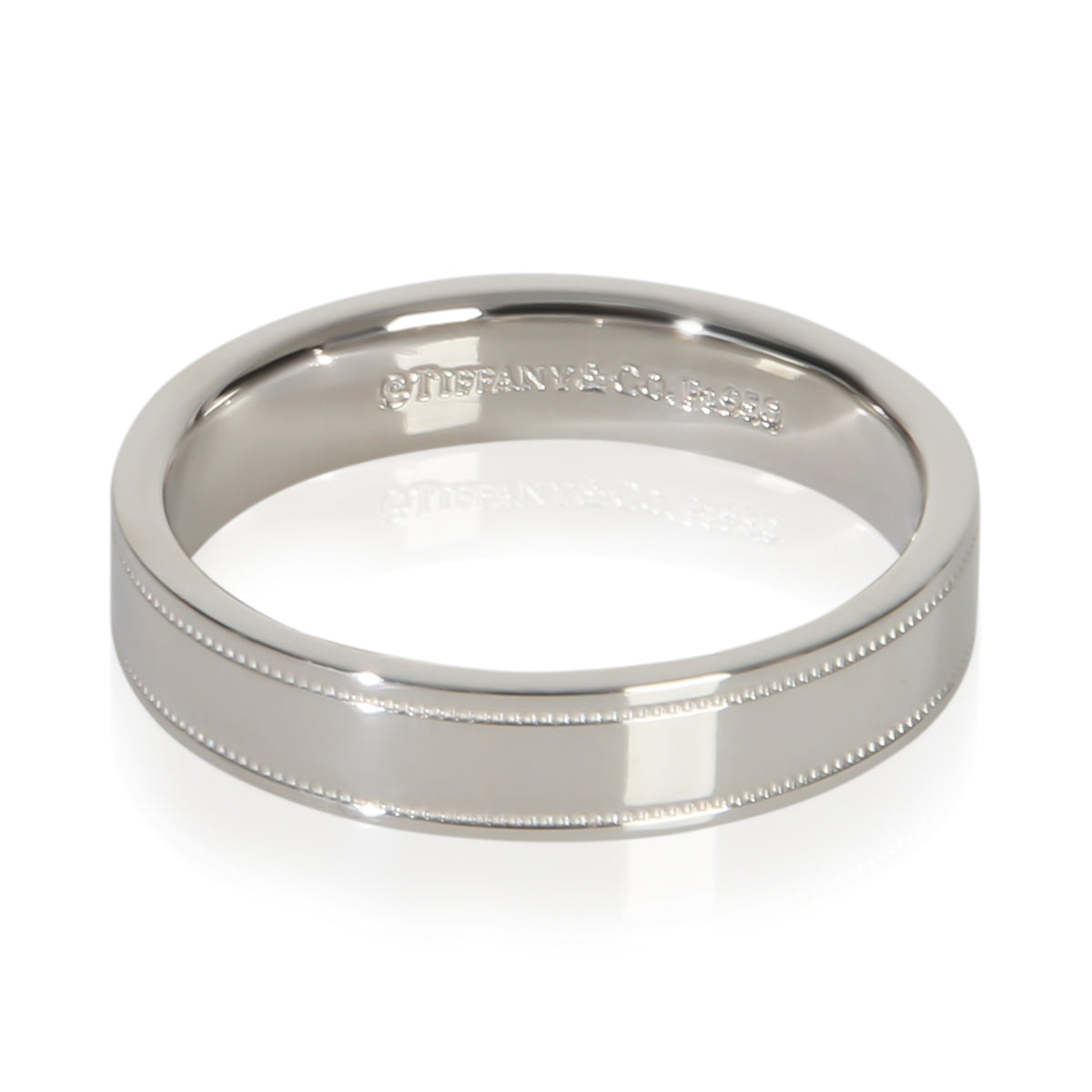 Tiffany & Co. Platinum  4mm Milgrain Band fv