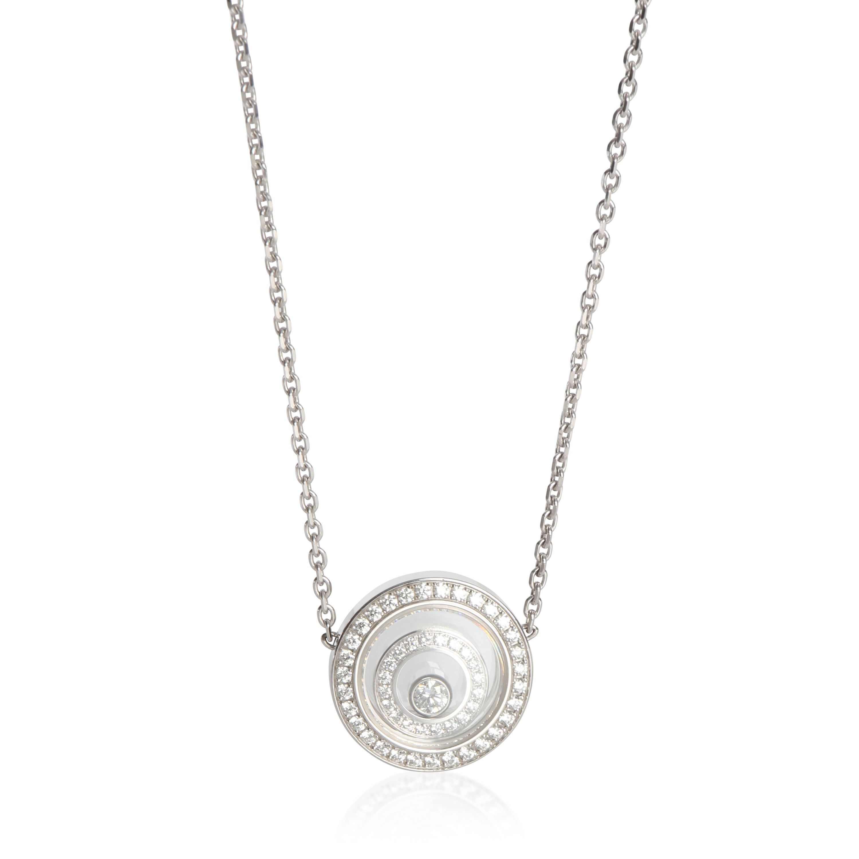 Chopard White Gold Diamond Happy Spirit Pendant fv