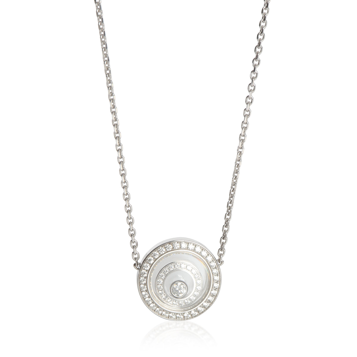 Chopard White Gold Diamond Happy Spirit Pendant fv