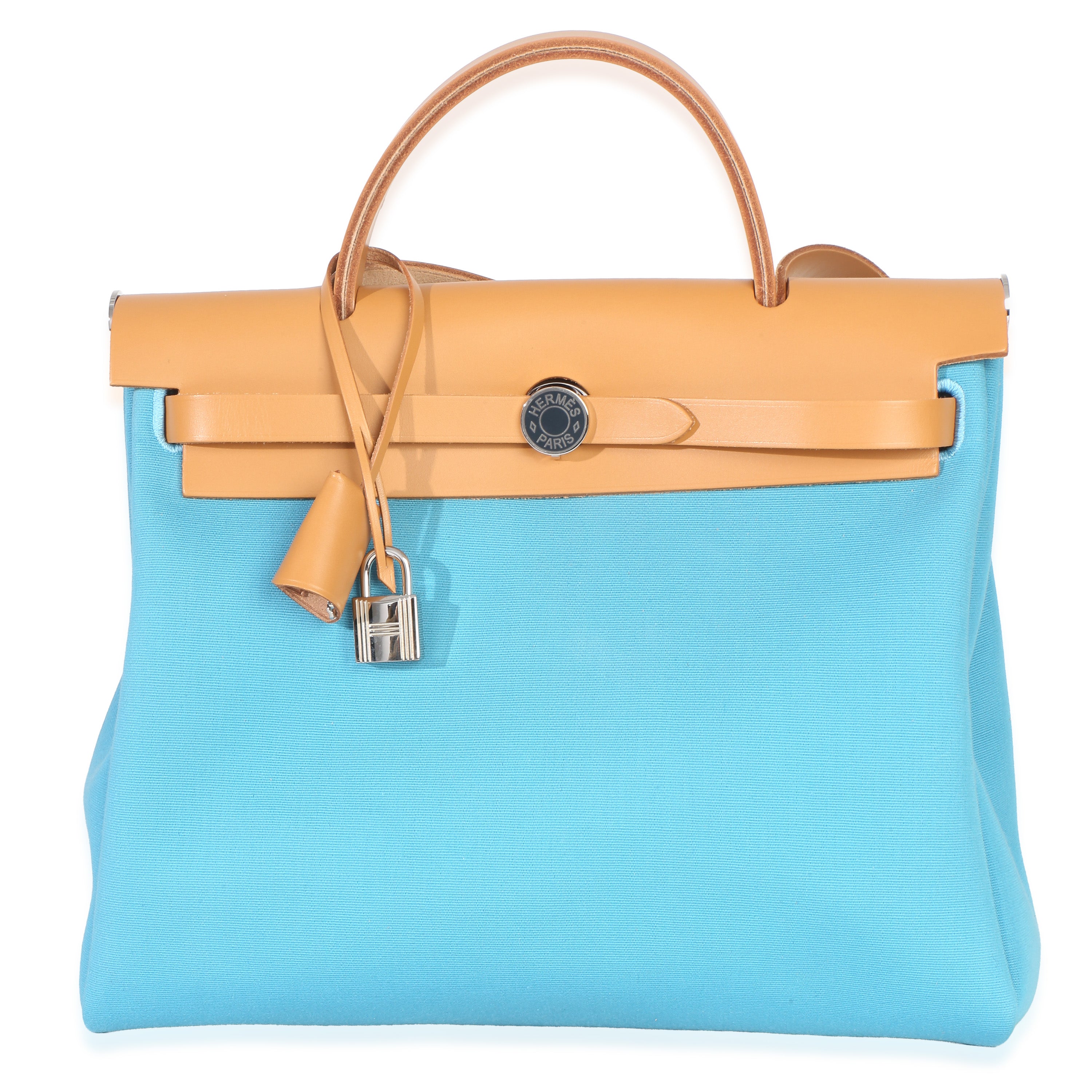 Hermès Bleu Azteque Toile Vache Hunter Herbag Zip 31 PM PHW Handbag id