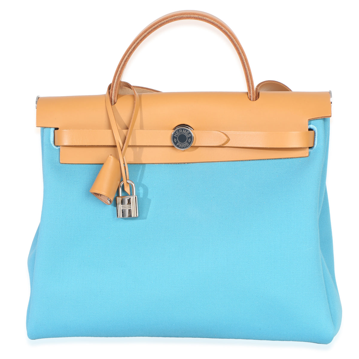 Hermès Bleu Azteque Toile Vache Hunter Herbag Zip 31 PM PHW Handbag id