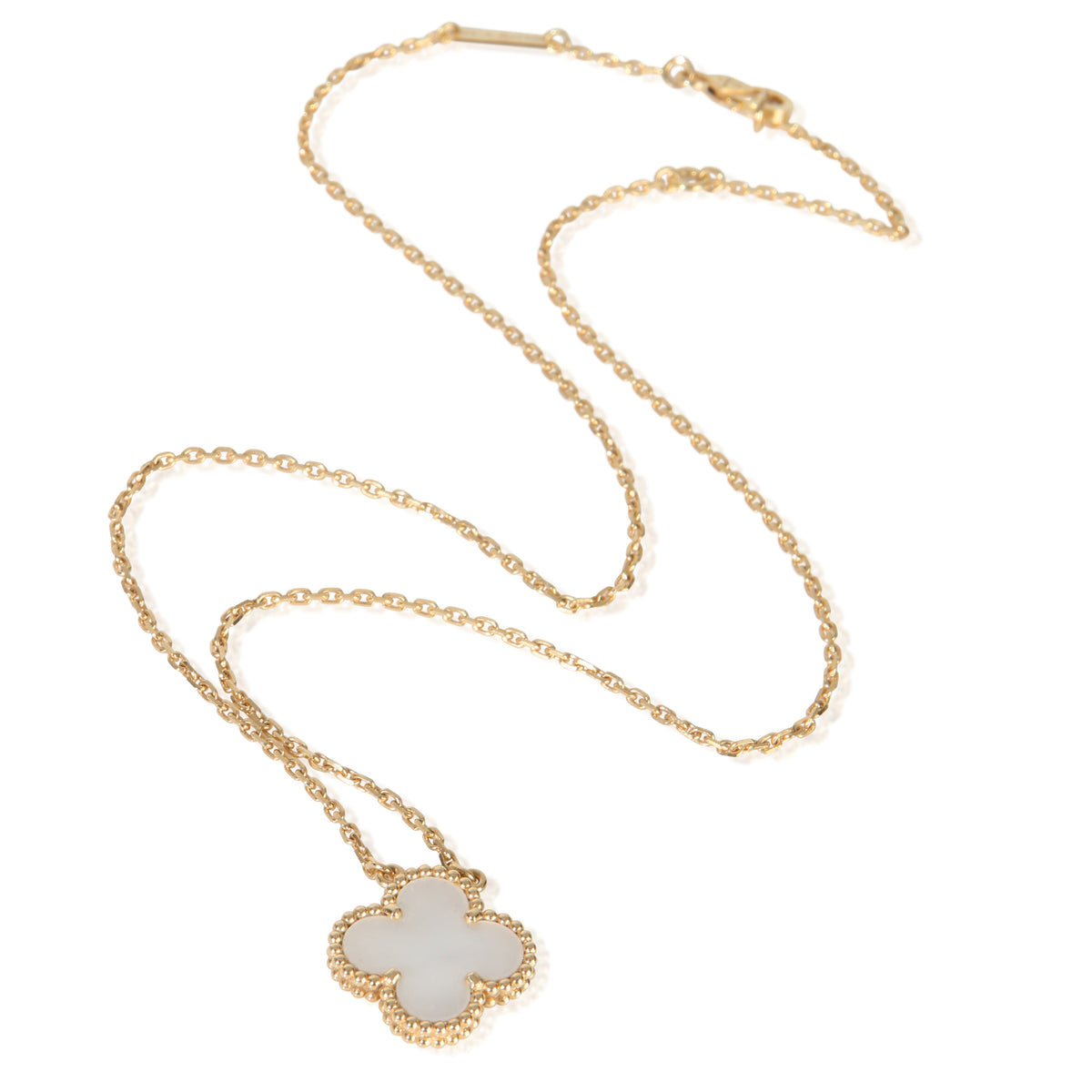 Van Cleef & Arpels Yellow Gold Mother Of Pearl Vintage Alhambra Pendant pv