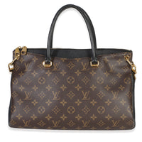 Louis Vuitton Black Monogram Canvas Pallas Tote MM Handbag id