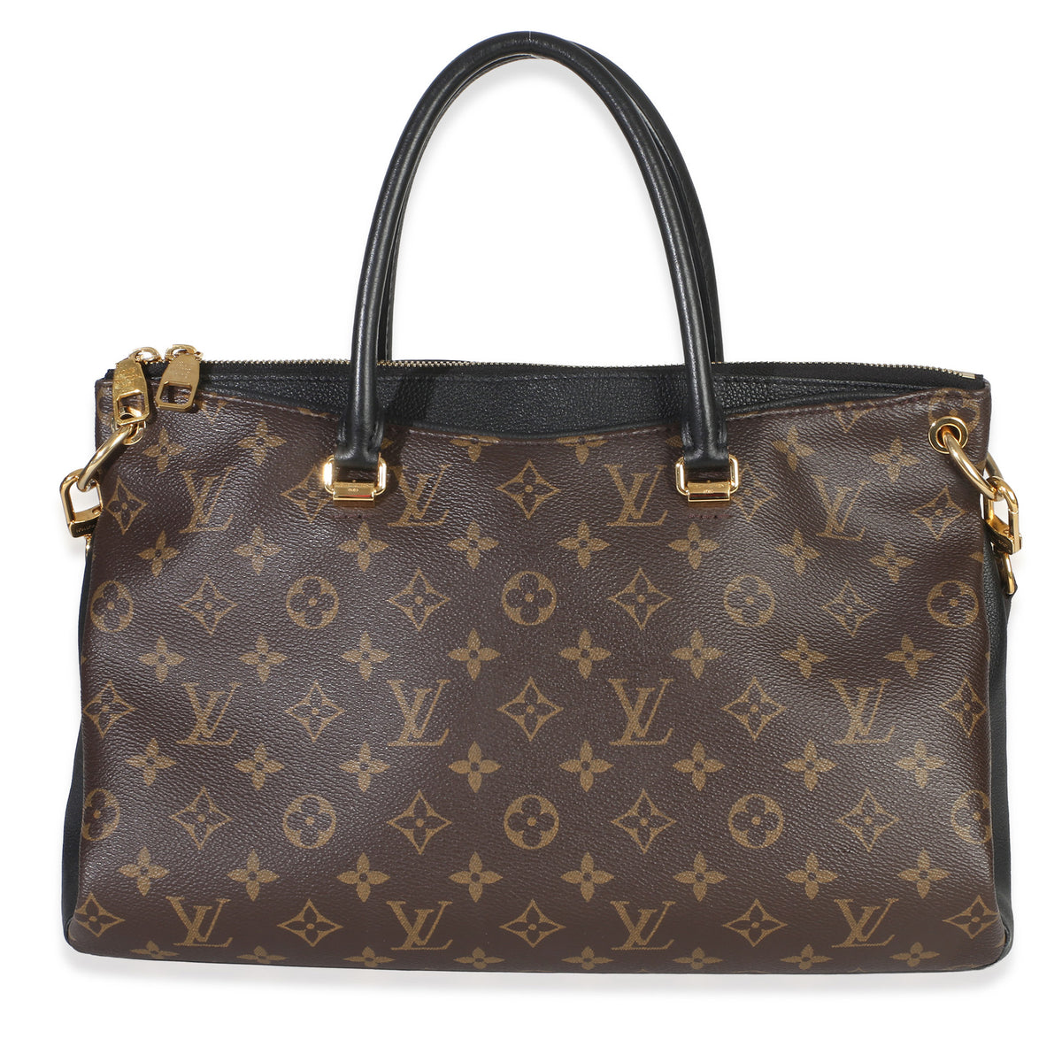 Louis Vuitton Black Monogram Canvas Pallas Tote MM Handbag id