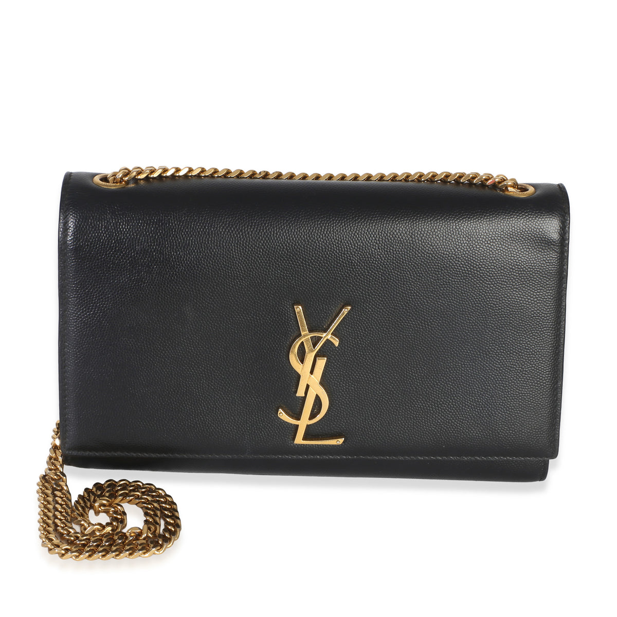 Saint Laurent Black Grain De Poudre Medium Kate Chain Bag Handbag id
