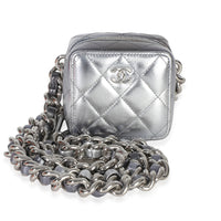 Chanel Metallic Quilted Lambskin Coco Punk Clutch With Chain Handbag id