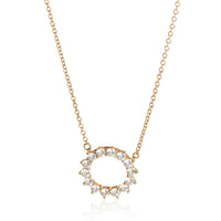 Tiffany & Co. Rose Gold Diamond Open Circle Necklace fv