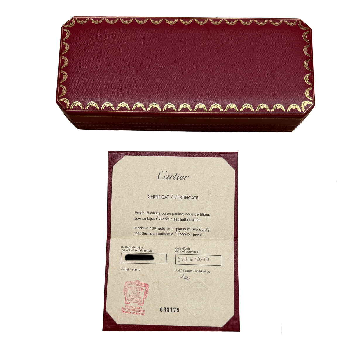 Cartier 3 Tone Gold Pearl Trinity Bracelet box