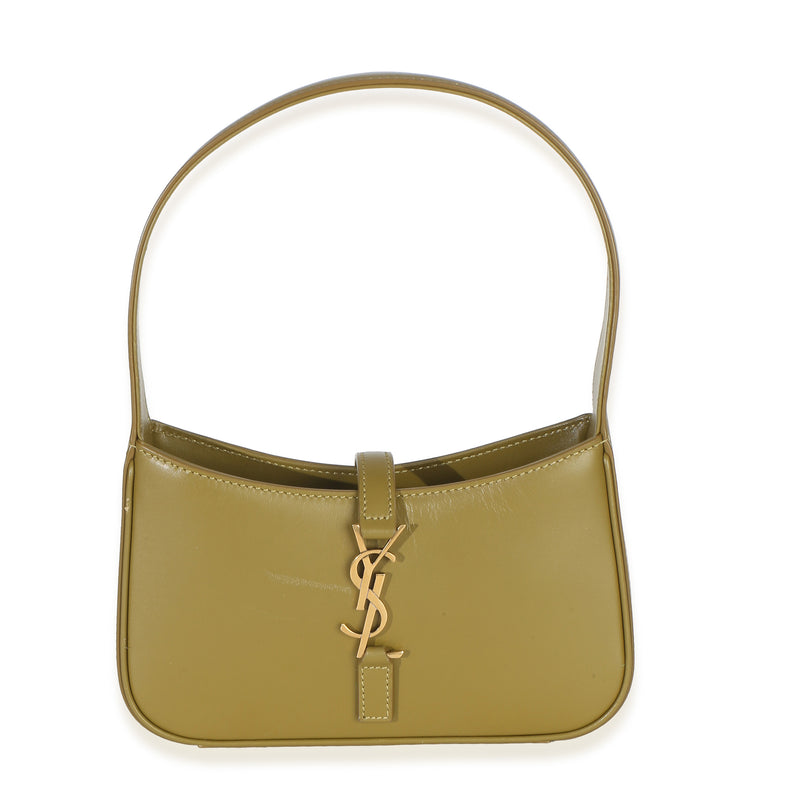 Saint Laurent Olive Smooth Calfskin Mini Le 5 A 7 Hobo Handbag fv