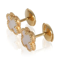 Van Cleef & Arpels Yellow Gold Mother Of Pearl Sweet Alhambra Earrings bv