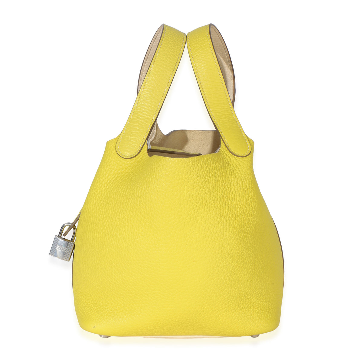 Hermès Bi Color Lime Nata Picotin Lock 18 PHW Handbag fv