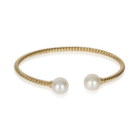 David Yurman Yellow Gold Pearl Solari Cablespira Bracelet fv