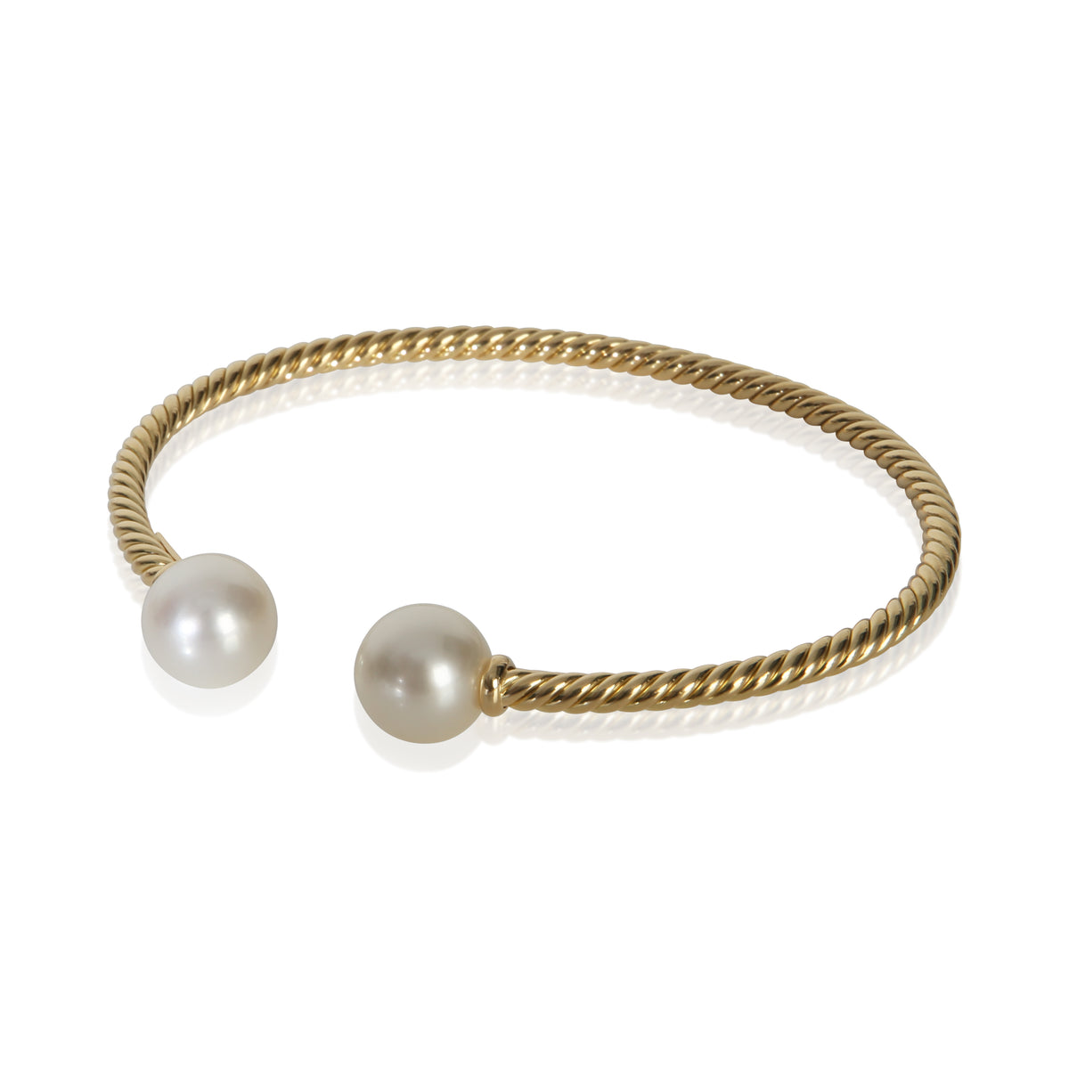 David Yurman Yellow Gold Pearl Solari Cablespira Bracelet sv