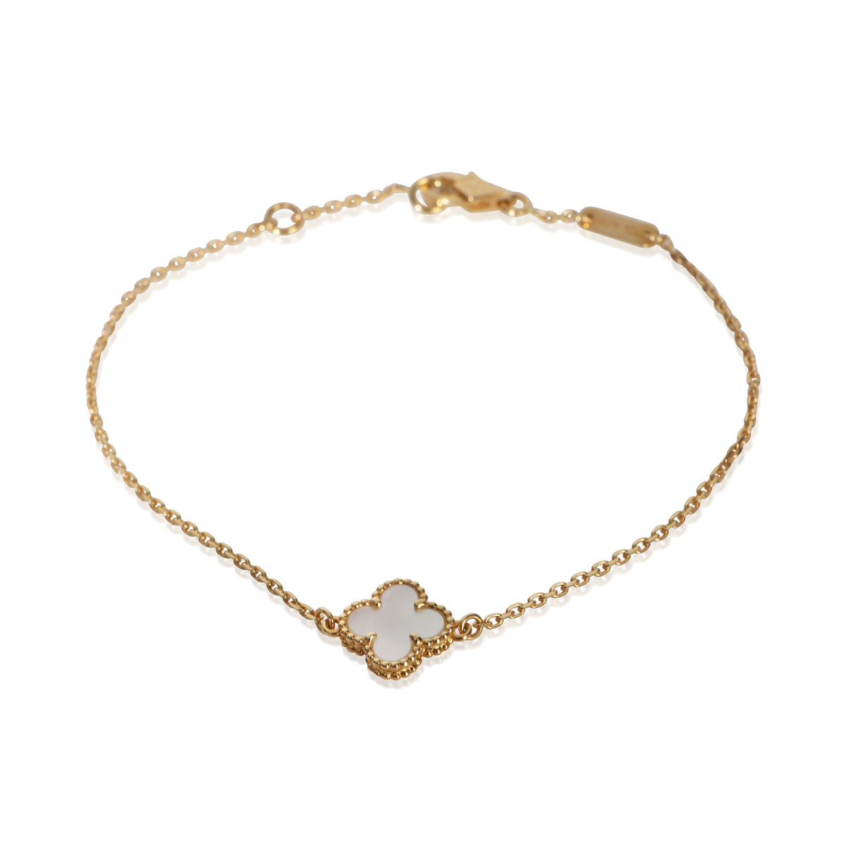 Van Cleef & Arpels Yellow Gold Mother Of Pearl Sweet Alhambra Bracelet fv