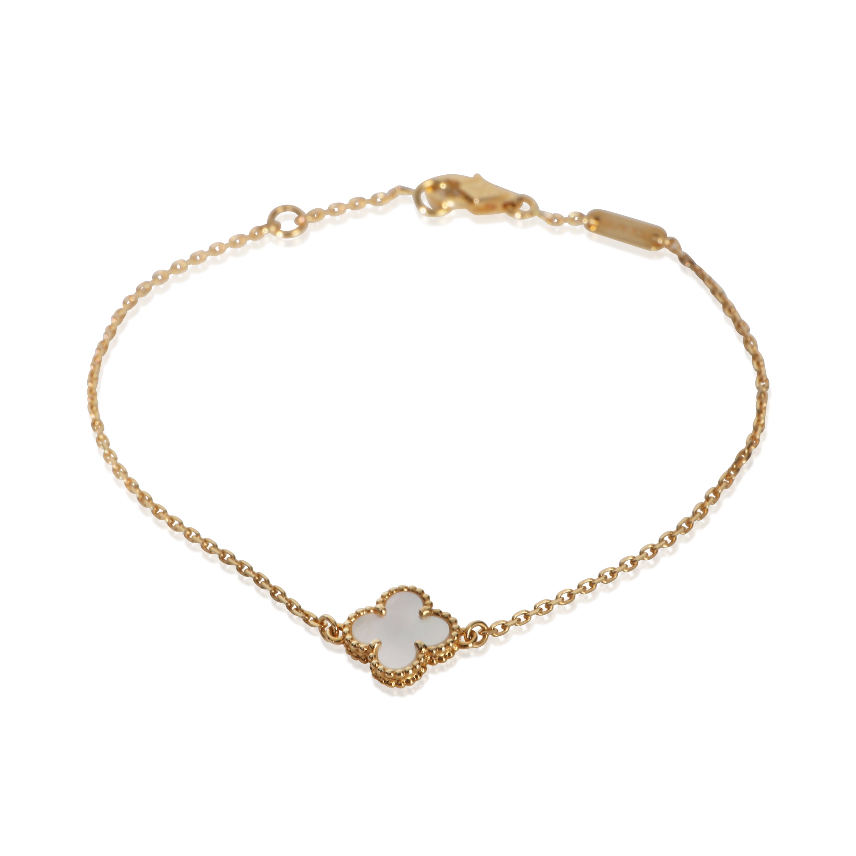 Van Cleef & Arpels Yellow Gold Mother Of Pearl Sweet Alhambra Bracelet fv