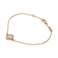 Van Cleef & Arpels Yellow Gold Mother Of Pearl Sweet Alhambra Bracelet sv