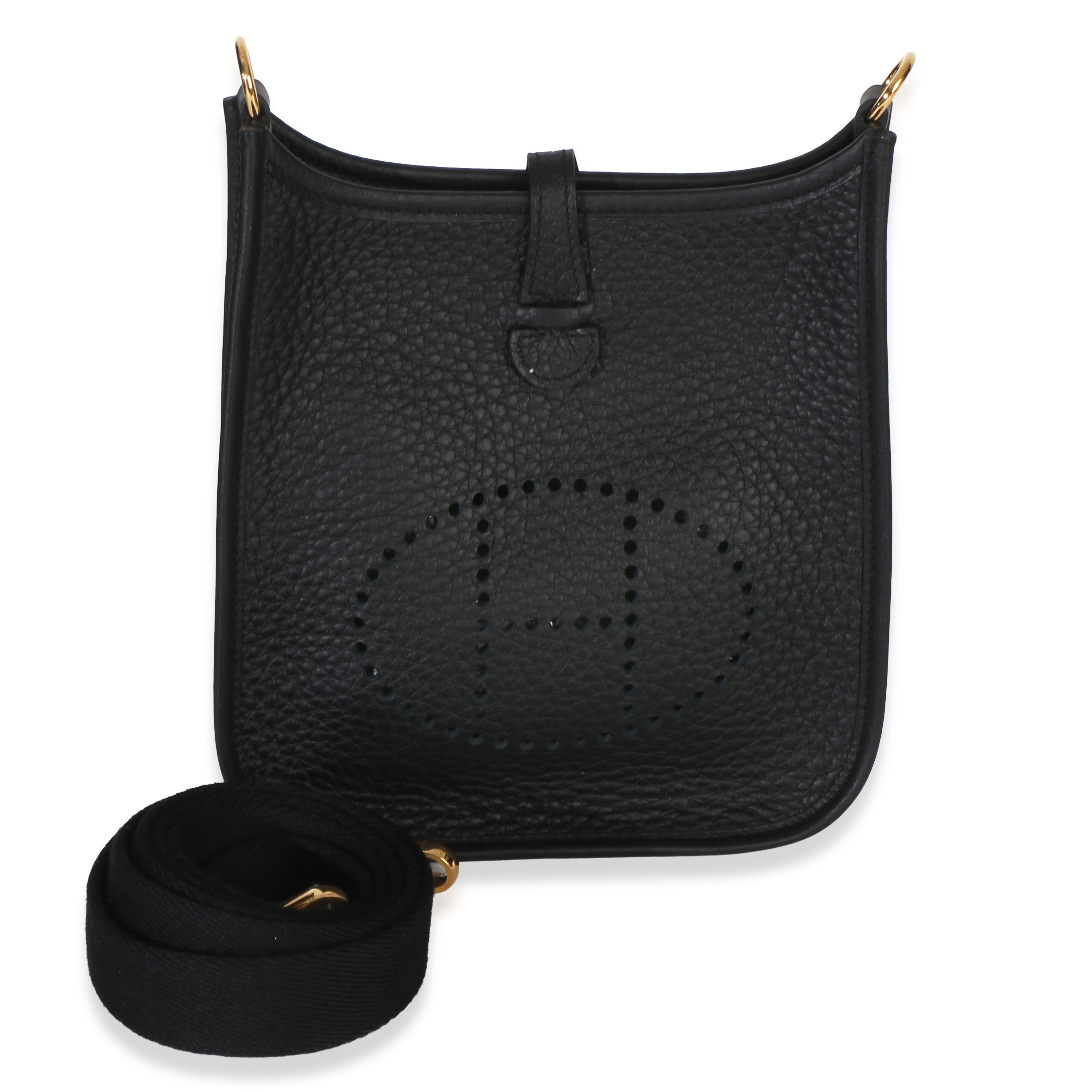 Hermès Black Clemence Mini Evelyne 16 TPM GHW Handbag id