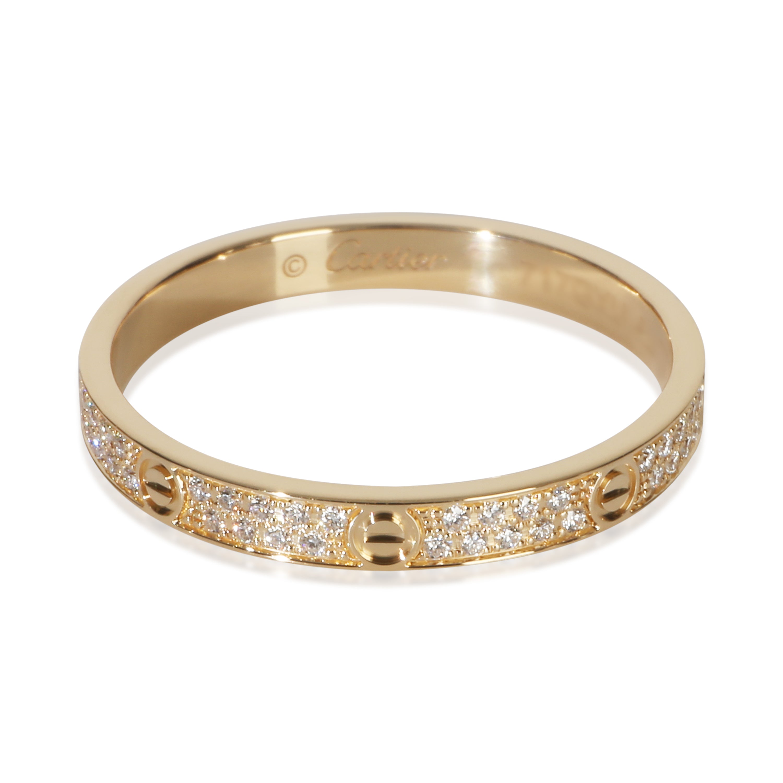 Cartier Yellow Gold Diamond Mini Pave Love Ring fv