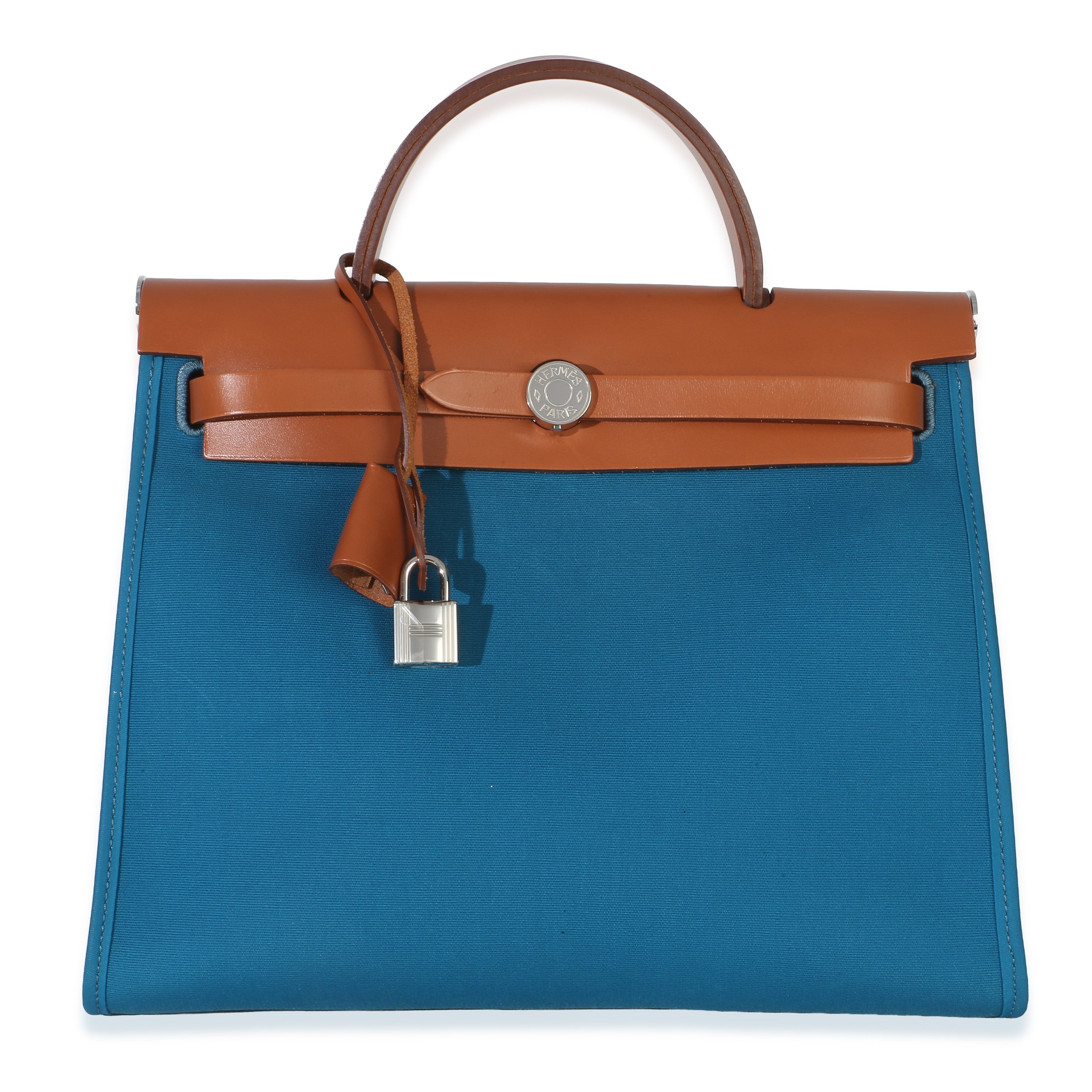 Hermès Bleu Izimir Toile Vache Hunter Herbag Zip 31 PHW Handbag id