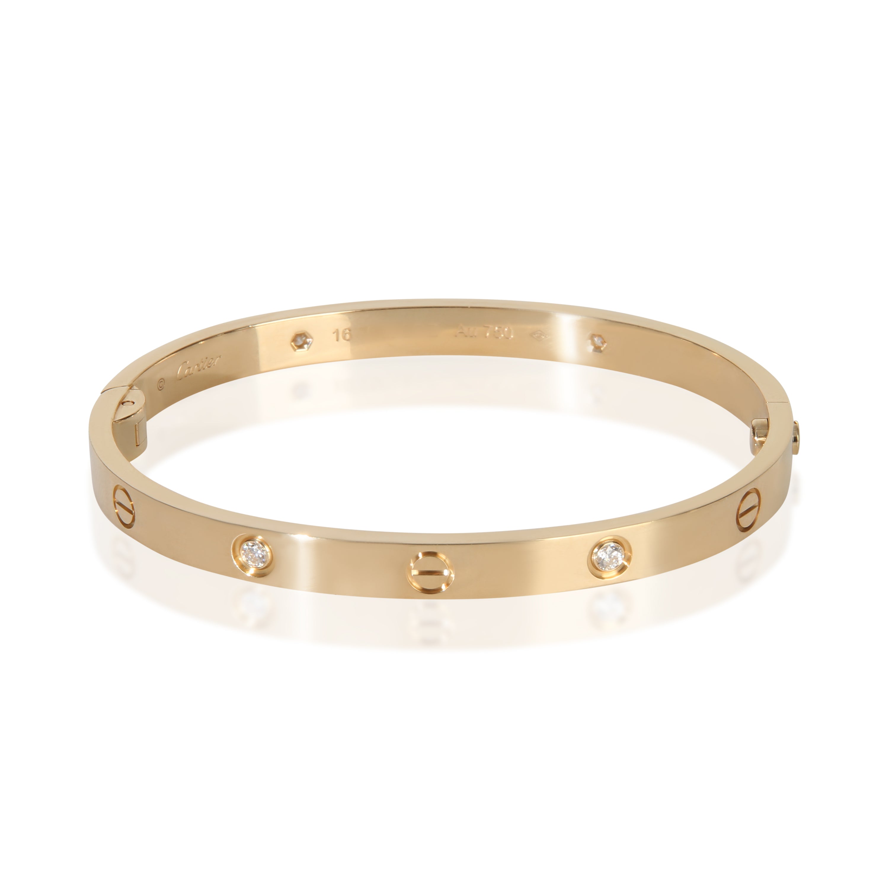 Cartier Yellow Gold Diamond Medium Model Love Bracelet fv
