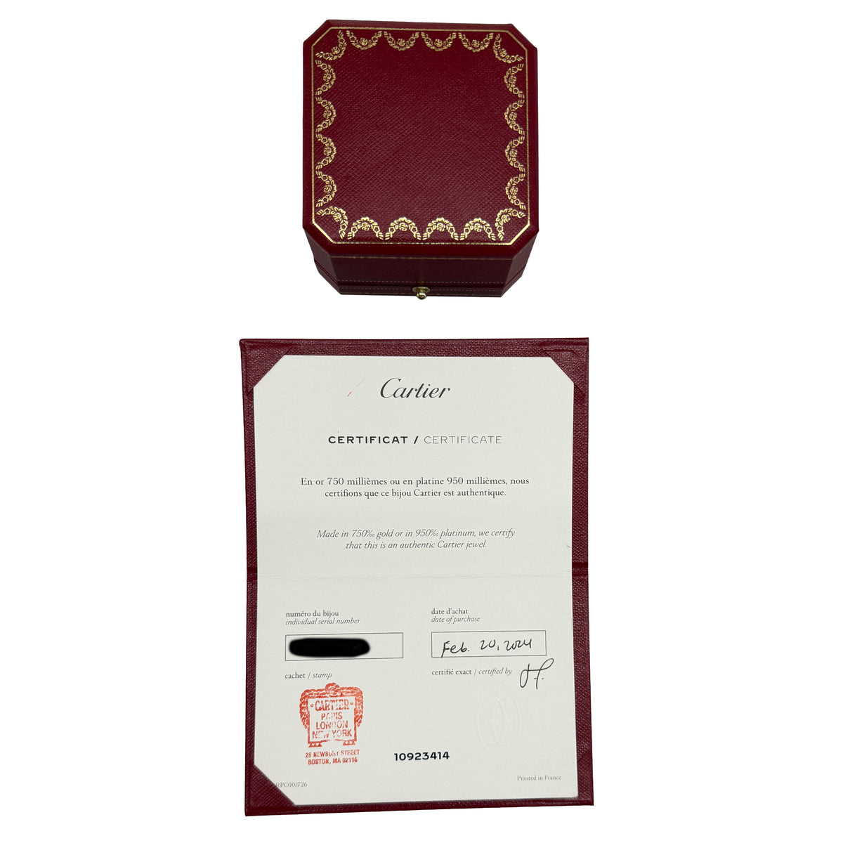 Cartier Rose Gold  Small Model Love Ring box