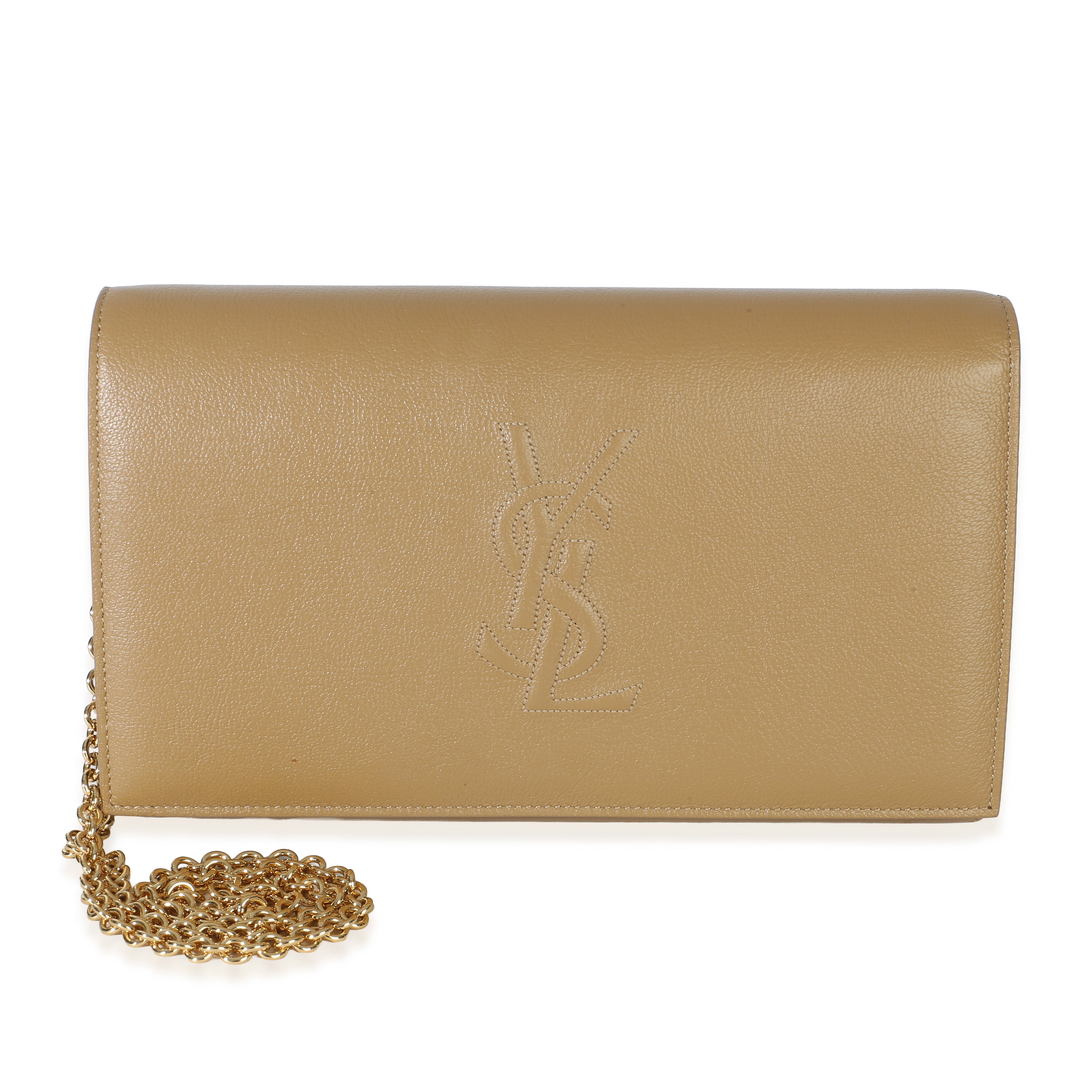Saint Laurent Beige Calfskin Belle De Jour Chain Wallet Handbag id