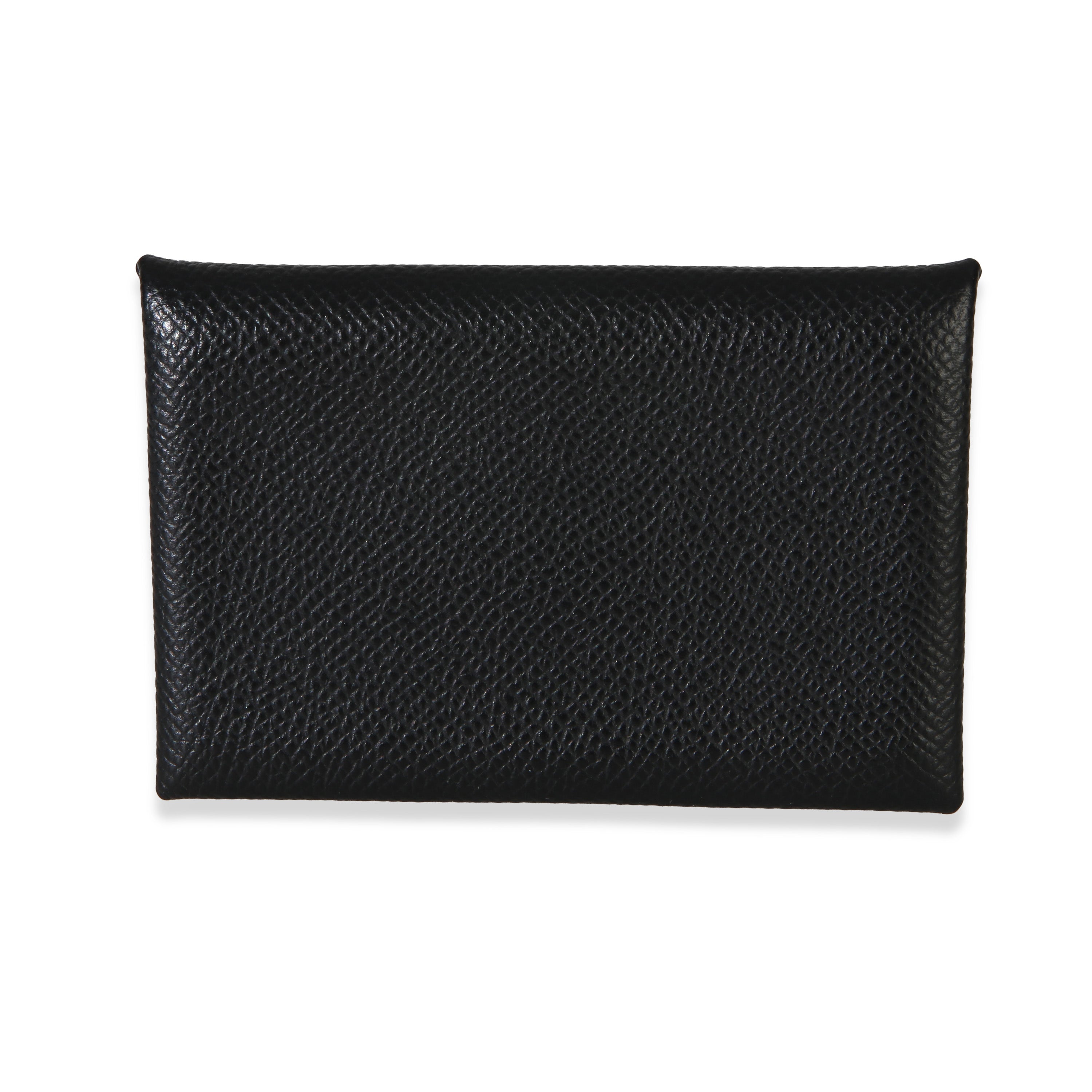 Hermès Black Epsom Calvi Card Holder Wallet id