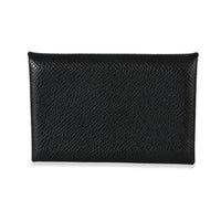 Hermès Black Epsom Calvi Card Holder Wallet id